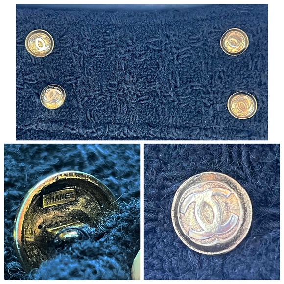 Chanel Boutique Luxury Vintage  Black Wool Tweed Jacket Skirt Suit Set - Picture 12 of 13